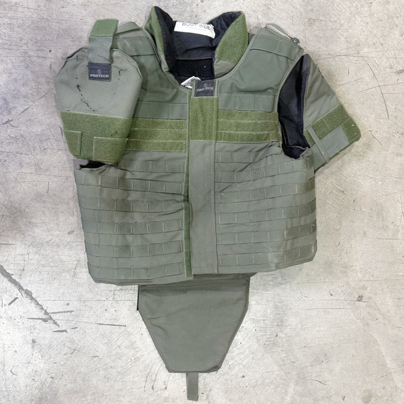 Protech Tactical Armor Carrier, OD Green, MOLLE, Tactical Armor Carrier, OD Green, MOLLE, w/ Shoulder/Neck/Groin Protectors, Police Trade