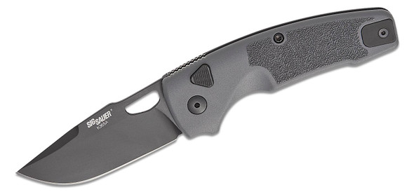 Hogue 16332 SIG K365A Tactical Automatic Folding Knife 2.75" Clip Point Plain Edge Grey