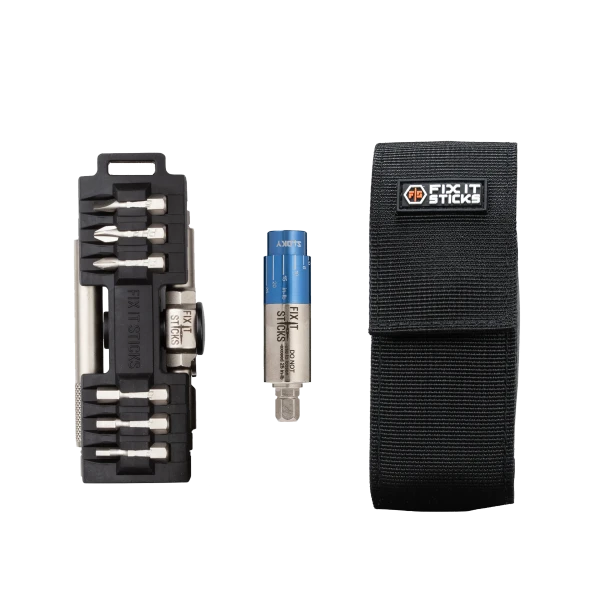 Fix It Sticks Compact Ratcheting Multi-Tool with Mini All-In-One Torque Driver and Belt Pouch
