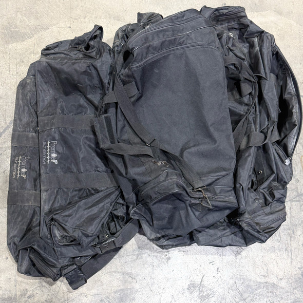 Lot of 5 Tactical Duffle Bags, Black Law Enforcement Riot Gear Bags, Police Trade
