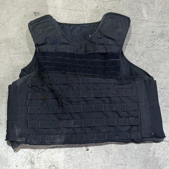 Black Tactical Plate Carrier, Adjustable MOLLE Vest, Plates & Soft Armor Not Included, Police Trade