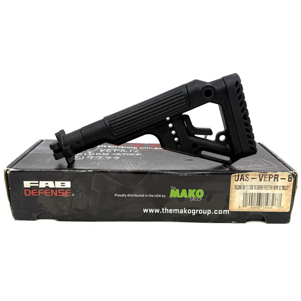 FAB Defense Folding Buttstock with Adjustable Cheek Piece for Vepr 12 Molot, Open Box