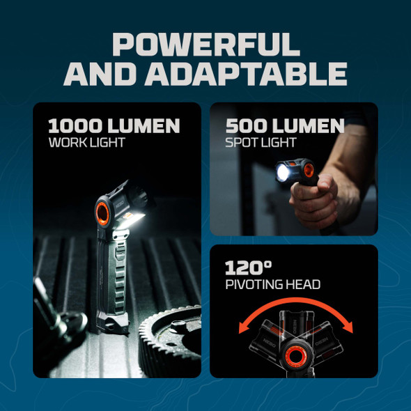 Nebo LARRY Pivot with Enhanced PDQ 1000 Lumen Task Light