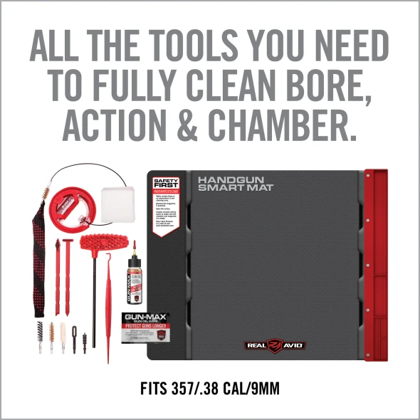 Real Avid Rifle Gun Boss Multi-Kit 9mm Handgun Cleaning Pack