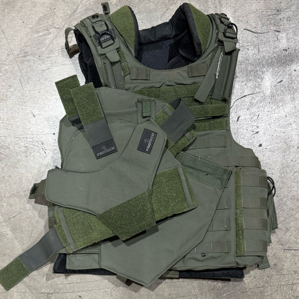 Protech Law Enforcement Armor Carrier, w/ Shoulder/Neck/Groin Protectors, Police Trade
