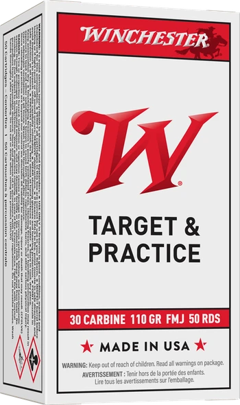 Winchester .30 Carbine 110gr FMC Ammunition 50 Rounds