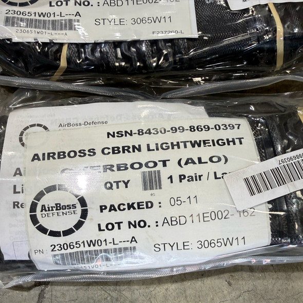 AirBoss Defense CBRN Lightweight Chemical Protective Overboots (ALO), Never Issued, Police Trade