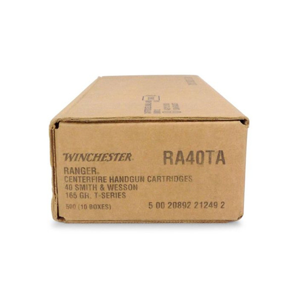Winchester Ranger T-Series .40 S&W 165 Grain Jacketed Hollow Point - 500 Round Case