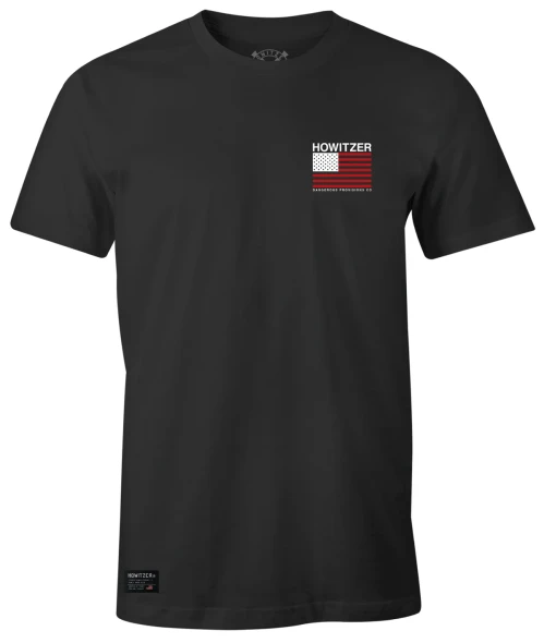 Howitzer CV9460B Freedom Defender Vintage Black Tee Shirt