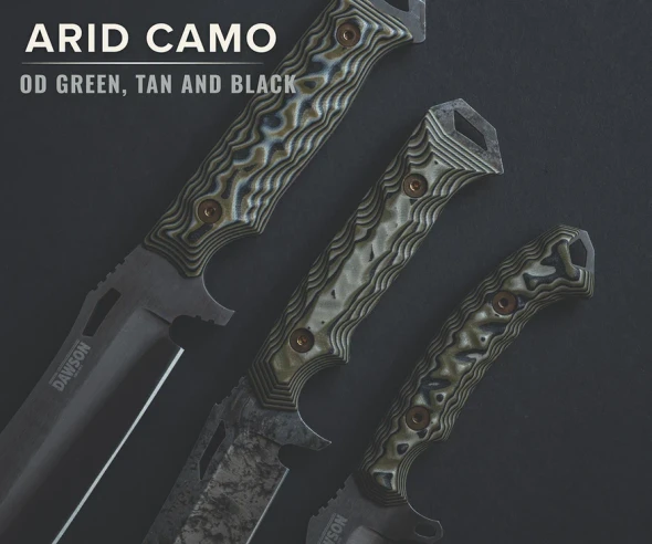 Dawson Woodsman Rainstorm Arid Camo G10 3.625" Knife