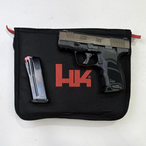 HK CC9 9mm Brown Pistol w/ 2 Magazines & Soft Case, Police Demo