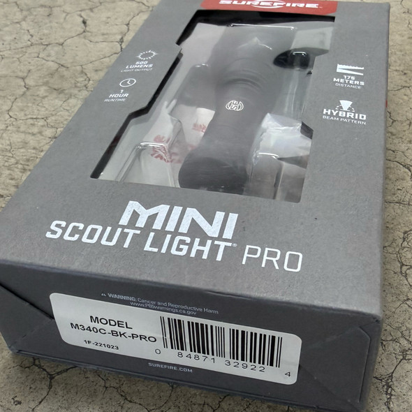 SureFire M340C Mini Scout Light Pro 500-Lumen Weapon Light, Black, New Old Stock