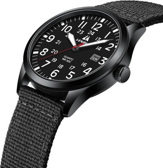 Military Sport Nylon Strap Luminous Analog Quartz Waterproof Watch