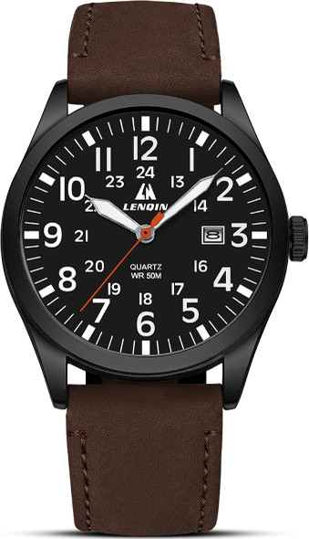 Military Sport Analog Quartz Waterproof Brown/Black Watch