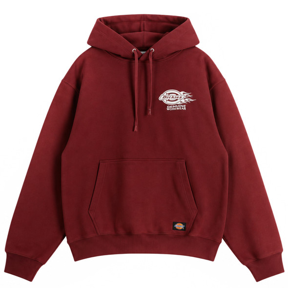 Dickies x Anti Social Social Club Flame Hoodie, Burgundy