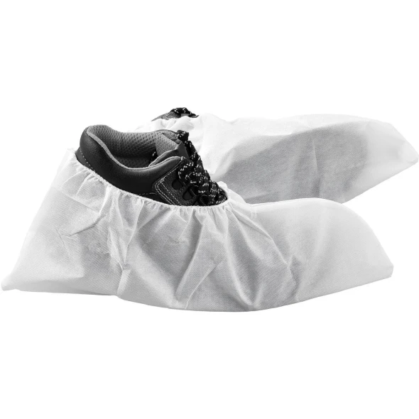 Global Industrial Skid-Resistant Disposable Shoe Covers, White, Large, 150 Pairs