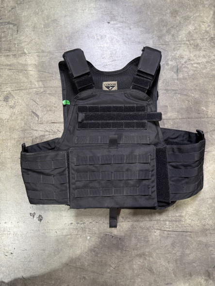 Condor Black Tactical Plate Carrier, Adjustable MOLLE Vest, Plates & Soft Armor Not Included, Police Trade
