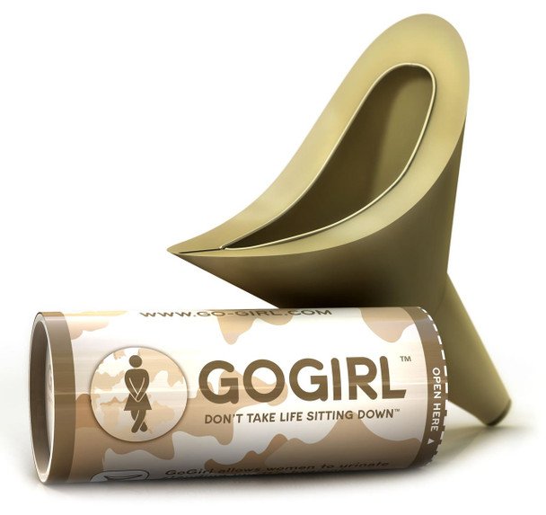 Go Girl Female Urination Device
Camouflage Tube with Khaki GoGirl.
- Includes re-usable tube, baggie and tissue.
- It's a kit in a tube ready to go!
- Made from Medical Grade Silicone. 