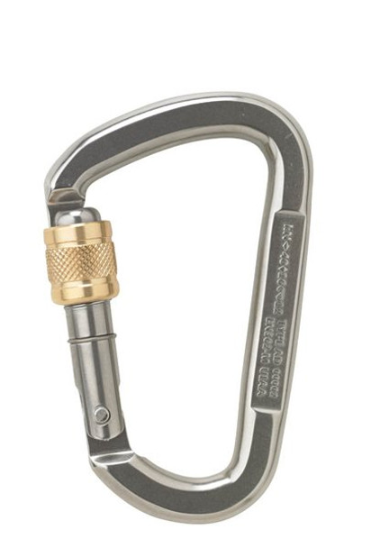 Austri Alpin Stainless Steel Asym. D Keylock w/Screw Gate Connector