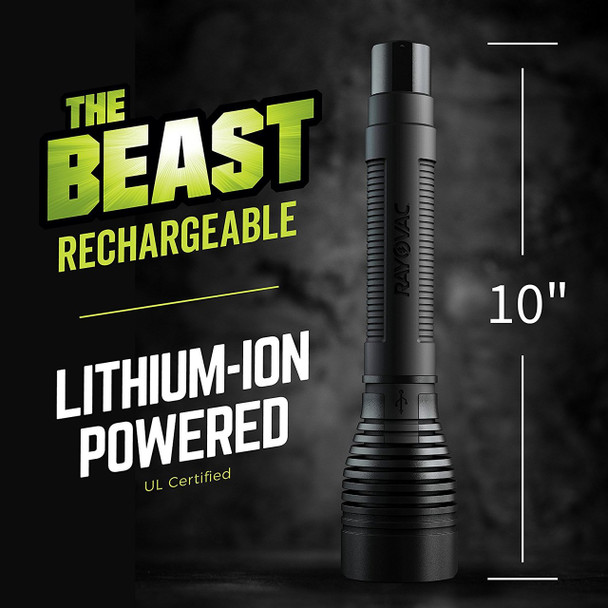 Rayovac The BEAST USB Rechargeable Lithium Flashlight 2000 Lumens