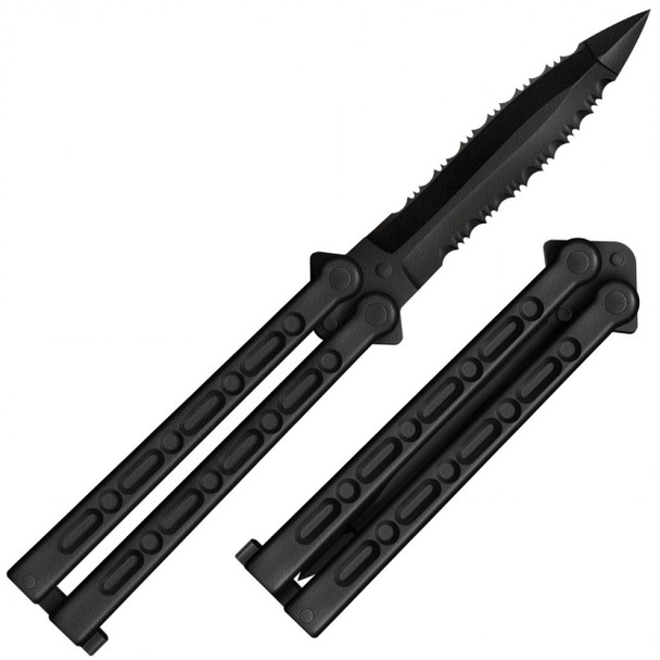 Cold Steel 92EAA FGX Balisong Butterfly Knife 5" Double Serrated Edge Griv-Ex 