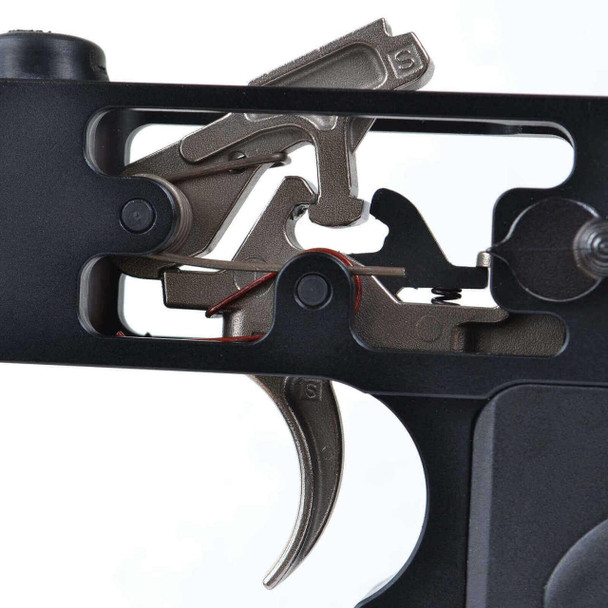 The Schmid Tool 2-stage trigger features a 4.5 lb total pull weight and a durable Nickel Boron finish, ensuring a smooth pull and crisp break every time you squeeze the trigger. The two stages of this trigger consist of an initial 2 lb pull that brings you to a “wall”, where the hammer and trigger are set to break for the shot. After that, it’s only a 2.5 lb pull to fire, helping you to make accurate shots with short resets in between.

Installation is quick and easy, with no gunsmithing required. The Schmid Tool 2-Stage Nickel Boron Trigger is compatible with most AR-15 and AR-10 platforms and is designed to meet or exceed MIL-SPEC standards for quality and reliability.