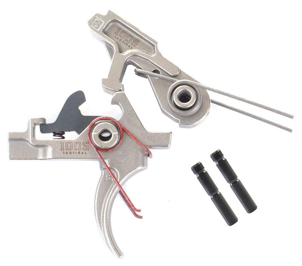 The Schmid Tool 2-stage trigger features a 4.5 lb total pull weight and a durable Nickel Boron finish, ensuring a smooth pull and crisp break every time you squeeze the trigger. The two stages of this trigger consist of an initial 2 lb pull that brings you to a “wall”, where the hammer and trigger are set to break for the shot. After that, it’s only a 2.5 lb pull to fire, helping you to make accurate shots with short resets in between.

Installation is quick and easy, with no gunsmithing required. The Schmid Tool 2-Stage Nickel Boron Trigger is compatible with most AR-15 and AR-10 platforms and is designed to meet or exceed MIL-SPEC standards for quality and reliability.