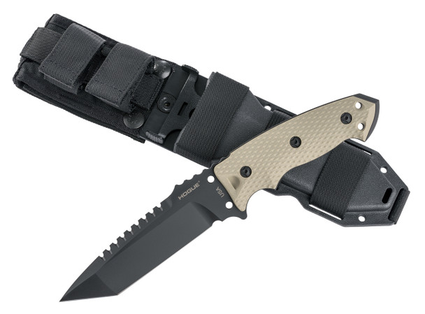 Hogue 35127 EX-F01 Fixed Blade Knife 5.5" Tanto Plain / Serrated Edge FDE