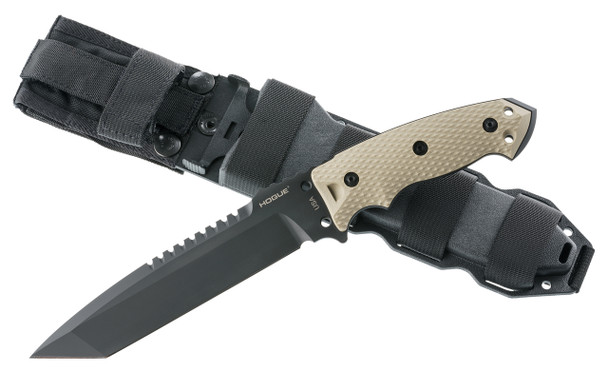 Hogue 35107 EX-F01 Fixed Blade Knives 7" Tanto Plain/Serrated Edge FDE