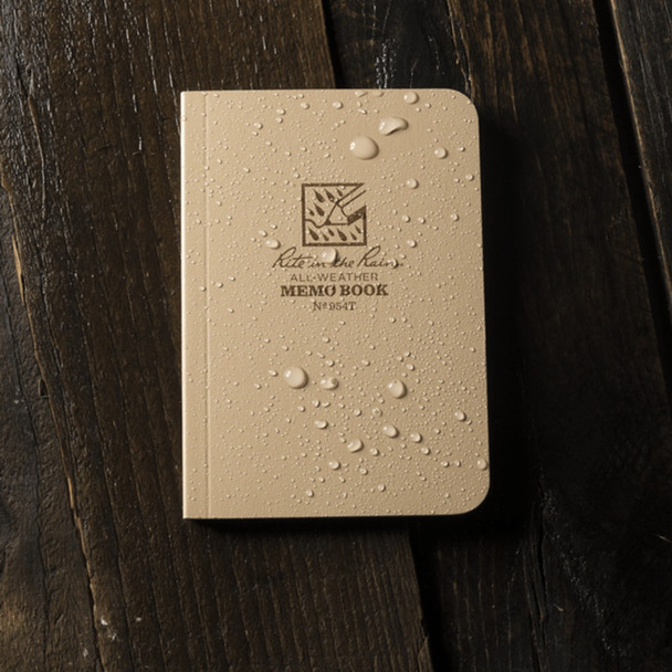 Rite In The Rain 3.5"x5" Memo Notebook, Tan