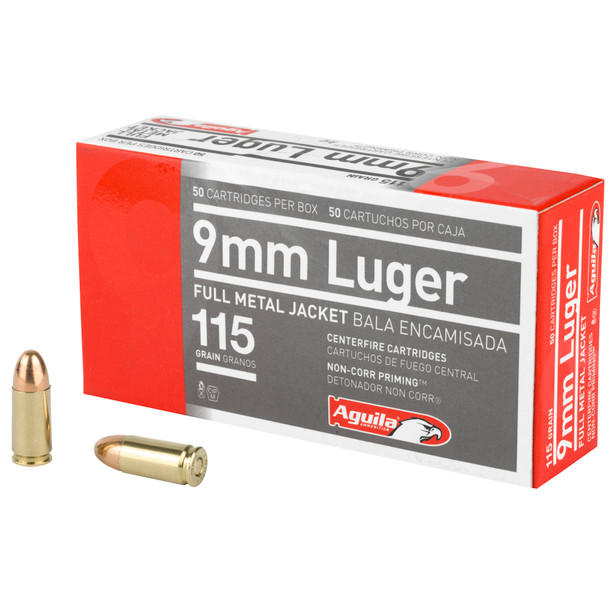 Aguila 9mm 115gr FMJ Ammunition 50-Rounds