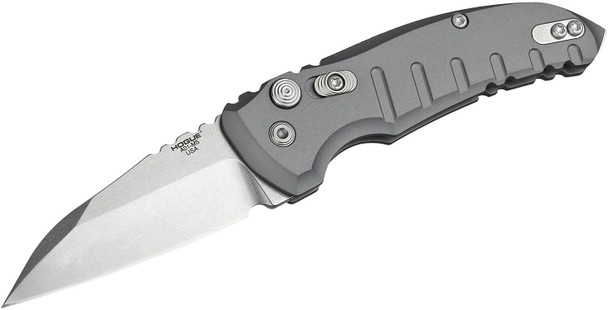 Hogue 24102 A01-Microswitch Auto Folding Knife Plain Wharncliffe 2.75" Blade Gray