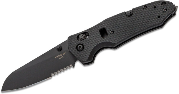 Hogue Trauma First Response Tool Folding Knife Sheepsfoot Combo 3.4" Blade Black