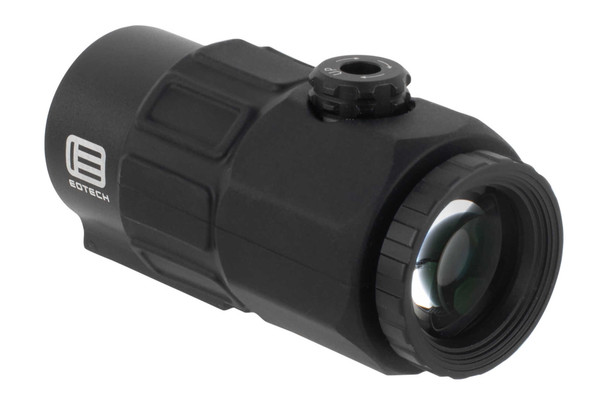 The G45.STS mini 5X Magnifier has the similar weight and dimensional properties as the existing G33 Magnifier, but with an additional 2X magnification for precision aiming at greater distances. The optic offers tool free vertical and horizontal adjustments with a large field-of-view.