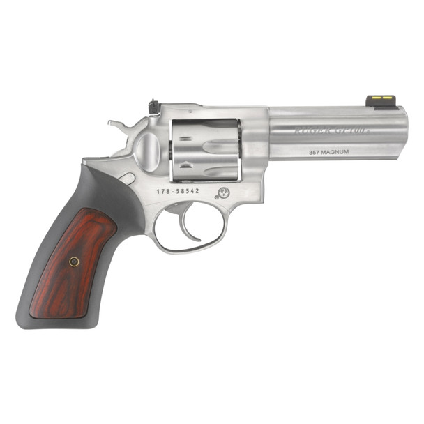 Ruger GP100 357 Mag Revolver w/ 4.20" Barrel & 7rd Cylinder, Hardwood Grips w/ Night Sights