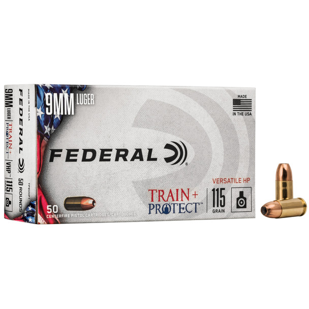 Federal Train & Protect 9mm 115gr Versatile HP Ammunition 50-Rounds