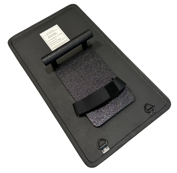 This product has been tested to meet NIJ level 3+ Special Threat Standards, and is capable of withstanding multiple hits from M855 5.56mm 62gr AP Green Tip and M80 7.62mm Ball. It is constructed with Silicon Carbide Ceramic and Polyethylene, and measures 16x28 with a thickness of 1". Additionally, it is coated with Polyurea and comes with a 10-year warranty from the date of sale, all at a weight of only 21 lbs.