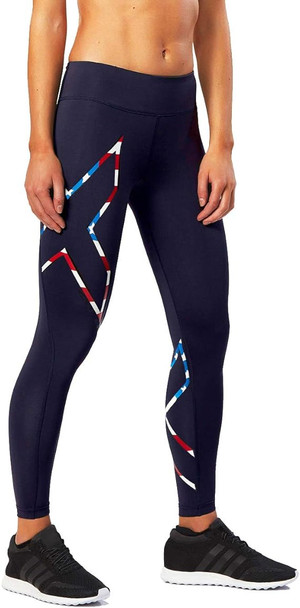 2XU Women's Core Navy USA Stars Stripes Compression Tights