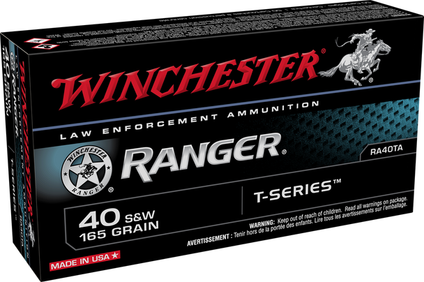 Winchester LE Ranger T-Series .40 S&W 165gr JHP Ammunition 500-Rounds