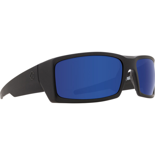 Spy Optic General Soft Matte Black Happy Dark Gray Green Polar With Dark Blue Spectra Mirror