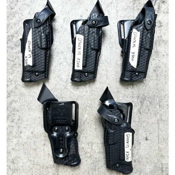 Lot of 5pc Glock 19 W/X300 Basketweave Duty Holster, Police Trade 