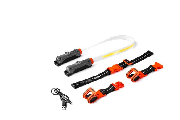 Breaking down along the roadside is daunting, especially at night. Be prepared for the unexpected with the BANDO 1K. Compact and foldable, it easily fits in a glovebox yet delivers up to 1000 lumens of bright area lighting. This versatile light band swiftly transforms into three adaptable lighting solutions to help you see, be seen, and stay safe.

Crafted with a flexible C•O•B LED specifically designed for automotive tasks, this light can be converted into an underhood light using the padded hooks, an emergency light with the integrated magnets, or a wearable sash light with the adjustable strap and buckle system. Choose from high, medium, and low white modes to suit your needs with up to a 28-hour run time. Red modes include a red task light, red hazard light, and a directional emergency light that can alert motorists and assist with safety while working roadside. The silicone-encased light band is flexible and bendable, and it can be adjusted with two 120º rotation points to direct light precisely where needed. With an integrated power bank, durable construction, and IPX4 water-resistant rating, this work light offers convenient illumination and power on-the-go.