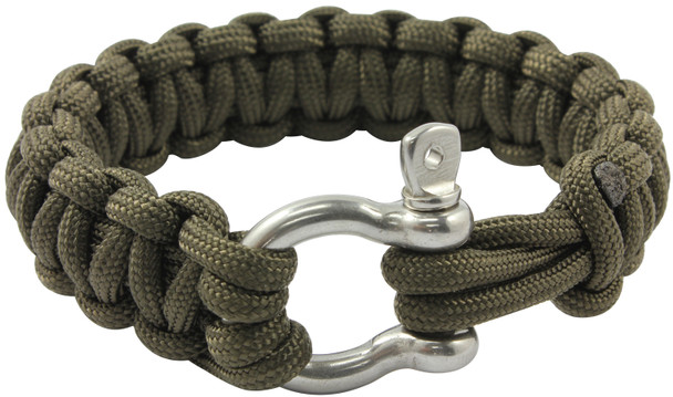 Bison Paracord Survival Bracelet, Medium, Green