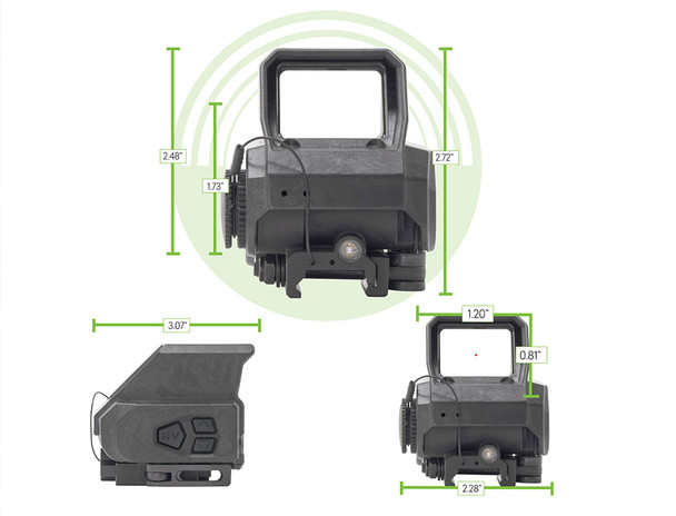 The MEPRO TRU-VISION™ electro-optical MIL- SPEC red dot
sight is shockproof, waterproof, and durable. Its short-length,
compact, and lightweight design addresses the need for
co-mounting multiple tactical devices (magnifiers, laser pointers, etc.)
on your Picatinny rail. Energy-efficient, it provides thousands of
operating hours from a single CR123 battery.
The MEPRO TRU-VISION™ also features an automatic brightness
control system that enables clear visibility of the red dot in any
lighting condition. If the user chooses to manually control the reticle
brightness level, there are 16 brightness settings (12 daytime,
4 nighttime (NVG/)) allowing the user to adjust to any lighting
condition they may encounter.