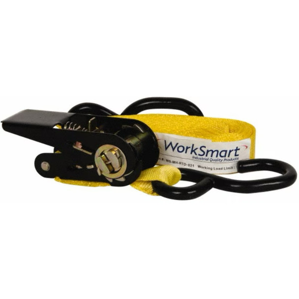 WorkSmart Polyester Tie Down: 15' Long, 1" Wide, 160 lb Load Capacity