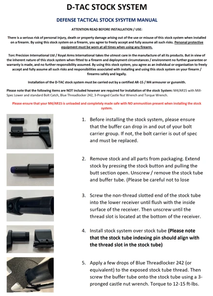 D-TAC Stock System with Buffer & Dual Recoil Springs