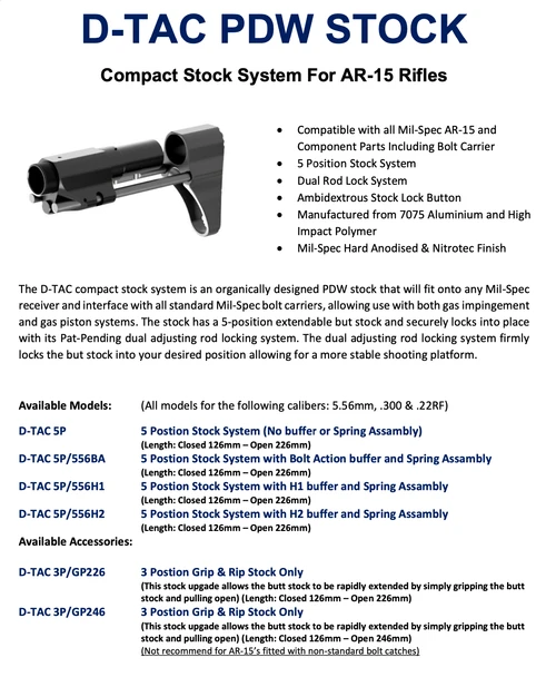 D-TAC Stock System with Buffer & Dual Recoil Springs