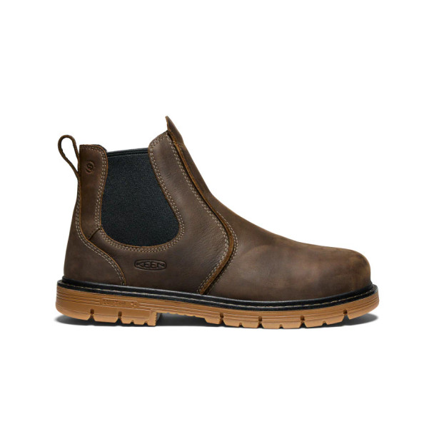 Keen Men’s San Jose Pull-On 90° Cascade Brown/Gum Heel Boot (Aluminum Toe)