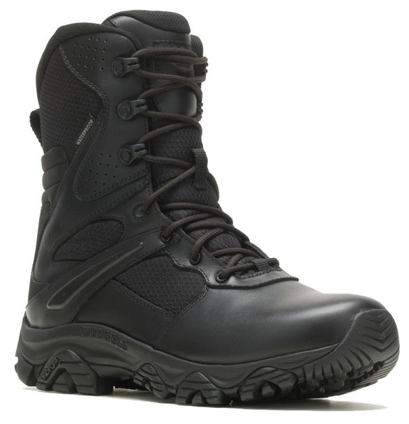 Merrell Men's Moab 3 Tactical 8" Response Zip Waterproof Black Boot