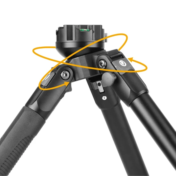 Endeavor L APR and CPR (aluminum and carbon, respectively) shooting tripods give you the flexibility to connect with either a standard Arca plate or Picatinny rail. Simply flip the lever, lock in, and take aim. The 65mm leveling half-ball lets you rotate 360 degrees and tilt +/- 15° - helping you find and follow your target quickly. Vanguard crafts these tripods using advanced CNC engineering for precision, performance. and reliability.